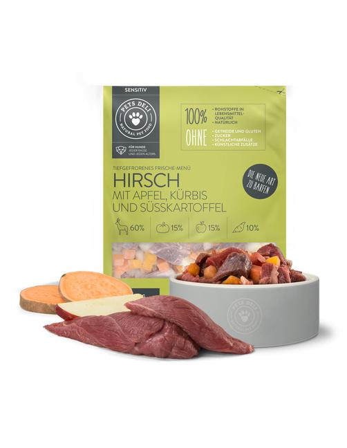 Pets Deli FrischeMenü Hirsch mit Kürbis und Süßkartoffel Für Hunde