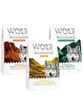 Wolf of Wilderness Mix-Sparpakete - Getreidefrei Adult Power-Mix: Performance, Mobility, Weight Management