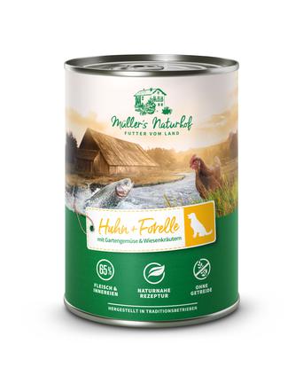 Müller's Naturhof Traditionell Huhn und Forelle Nassfutter